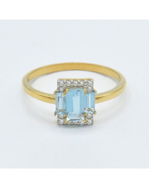 Bague Chiara Diamants 0.09 ct & Topazes 0.85 ct or jaune