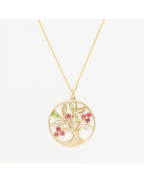 Soledad Diamantenanhänger 0,01 Karat und gemischte Steine 0,82 Karat Gelbgold