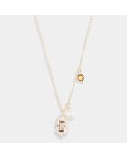 Collier Ilia Diamants 0.06 ct & mix pierres 1.03 ct or jaune