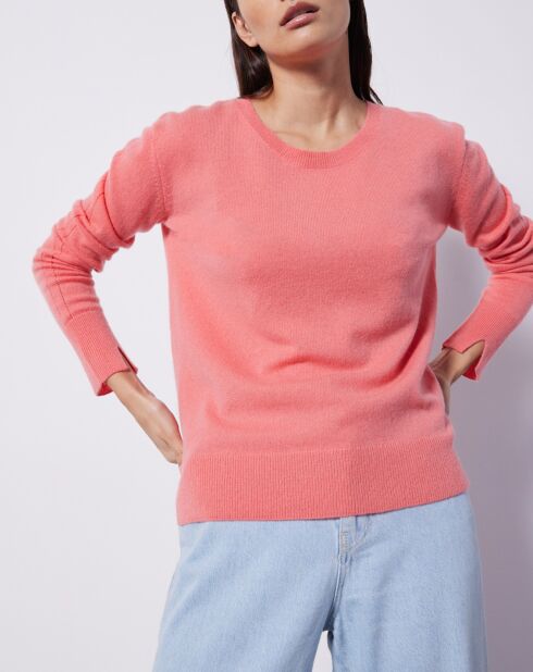 Pull 100% Cachemire Marcia col rond watermelon