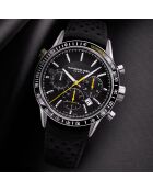 Montre Homme en Cuir Freelancer Chronographe noire