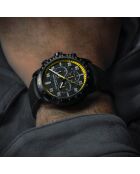 Montre Homme en Caoutchouc Tango Chronographe noir/jaune