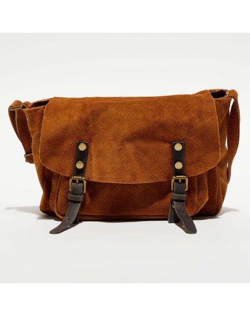 Borsa a tracolla Katya in pelle cammello - 24x18x7,5 cm