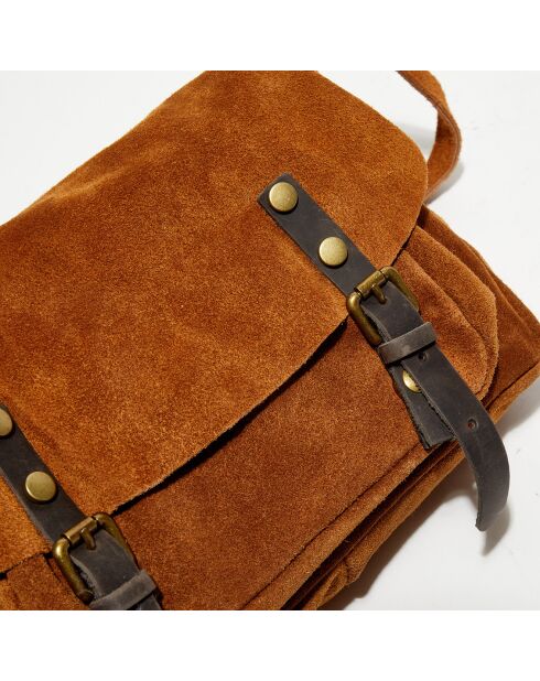 Borsa a tracolla Katya in pelle cammello - 24x18x7,5 cm