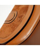 Sac bandoulière en Cuir Gwen camel - 20x16x7 cm