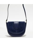 Blaue Gwen Schultertasche aus Leder - 21x19x6 cm