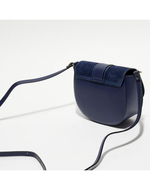 Blaue Gwen Schultertasche aus Leder - 21x19x6 cm