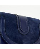 Blaue Gwen Schultertasche aus Leder - 21x19x6 cm