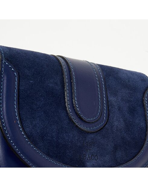 Blaue Gwen Schultertasche aus Leder - 21x19x6 cm