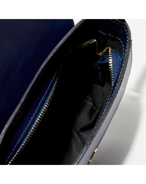 Blaue Gwen Schultertasche aus Leder - 21x19x6 cm