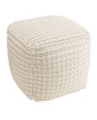 Pouf carré en Laine texturée Sacha ivoire - 50x50x46 cm