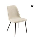 2 Chaises en Tissu Tom dossier droit écrues - 47x60x81 cm