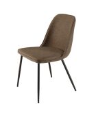 2 Chaises en Tissu Tom dossier droit marron - 47x60x81 cm