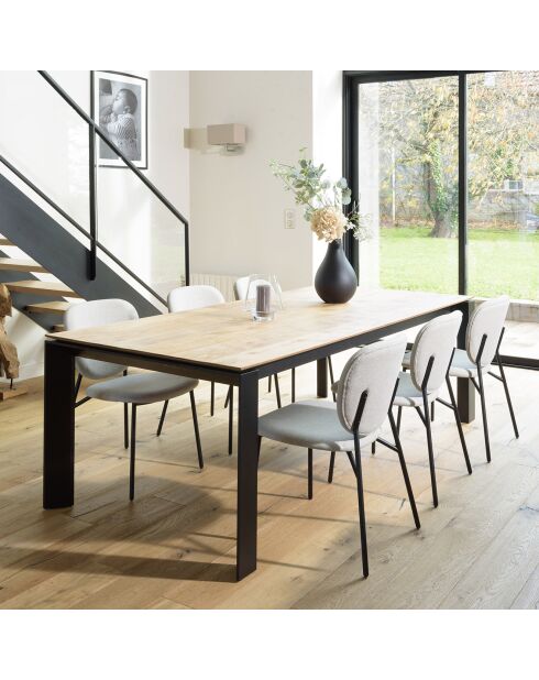 2 Chaises en Tissu Tom écru - 48x56x83 cm