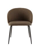 2 Chaises en Tissu Tom dossier arrondi marron - 59x59x78 cm