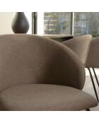 2 Chaises en Tissu Tom dossier arrondi marron - 59x59x78 cm