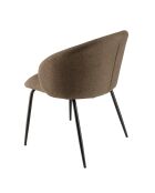 2 Chaises en Tissu Tom dossier arrondi marron - 59x59x78 cm