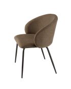 2 Chaises en Tissu Tom dossier arrondi marron - 59x59x78 cm