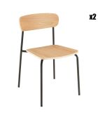 2 Chaises d'écolier Tom naturel/noir - 47x51x78 cm