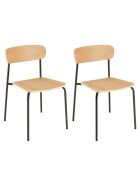 2 Chaises d'écolier Tom naturel/noir - 47x51x78 cm
