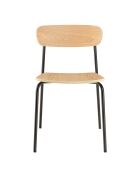 2 Chaises d'écolier Tom naturel/noir - 47x51x78 cm