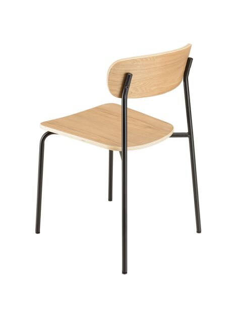 2 Chaises d'écolier Tom naturel/noir - 47x51x78 cm