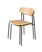 2 Chaises d'écolier Tom naturel/noir - 47x51x78 cm