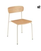 2 Chaises d'écolier Tom naturel/blanc - 47x51x78 cm