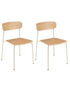2 Chaises d'écolier Tom naturel/blanc - 47x51x78 cm