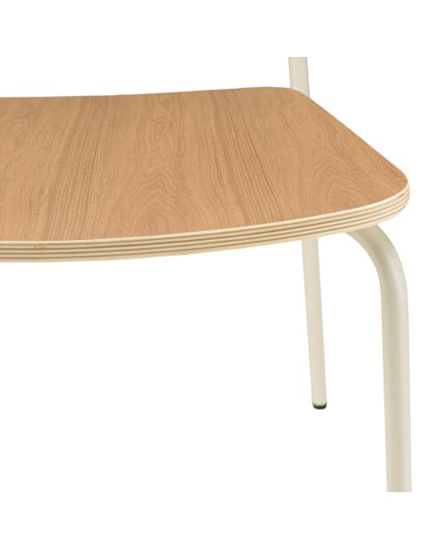2 Chaises d'écolier Tom naturel/blanc - 47x51x78 cm