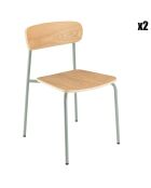 2 Chaises d'écolier Tom naturel/vert - 47x51x78 cm
