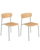 2 Chaises d'écolier Tom naturel/vert - 47x51x78 cm