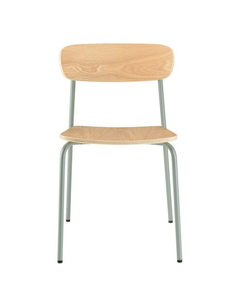 2 Chaises d'écolier Tom naturel/vert - 47x51x78 cm