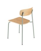 2 Chaises d'écolier Tom naturel/vert - 47x51x78 cm