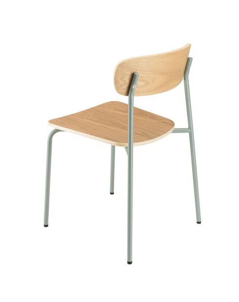 2 Chaises d'écolier Tom naturel/vert - 47x51x78 cm