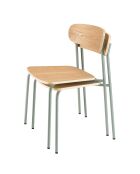 2 Chaises d'écolier Tom naturel/vert - 47x51x78 cm