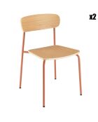 2 Chaises d'écolier Tom naturel/terracotta - 47x51x78 cm