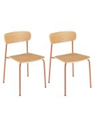 2 Chaises d'écolier Tom naturel/terracotta - 47x51x78 cm