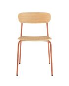 2 Chaises d'écolier Tom naturel/terracotta - 47x51x78 cm