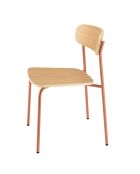 2 Chaises d'écolier Tom naturel/terracotta - 47x51x78 cm