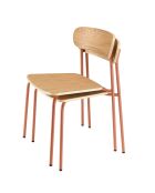 2 Chaises d'écolier Tom naturel/terracotta - 47x51x78 cm