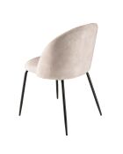 2 Chaises en Velours Tom dossier arrondi beiges - 50x55x79 cm