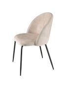 2 Chaises en Velours Tom dossier arrondi beiges - 50x55x79 cm