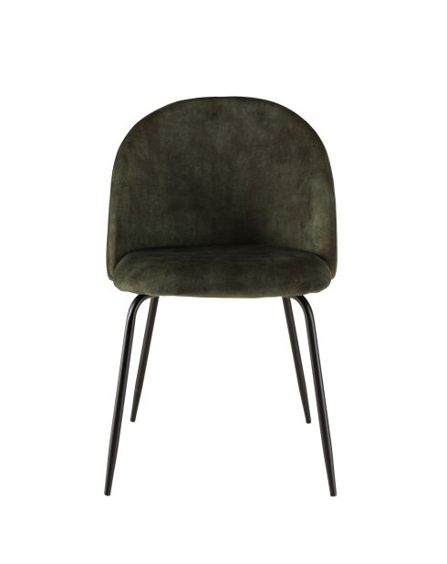2 Chaises en Velours Tom dossier arrondi vert sapin - 55x57x80 cm