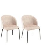 2 Chaises en Velours Tom beiges - 55x57x80 cm