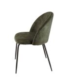 2 Chaises en Velours Tom dossier arrondi vert sapin - 55x57x80 cm