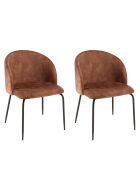 2 Chaises en Velours Tom acajou - 55x57x80 cm