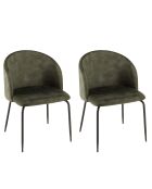 2 Chaises en Velours Tom vert sapin - 55x57x80 cm