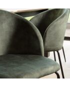 2 Chaises en Velours Tom vert sapin - 55x57x80 cm