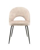 2 Chaises en Velours Tom dossier ouvert beiges - 51x55x79 cm